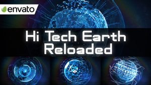 Hi Tech Earth Reloaded / Element 3D Video Displays template preview