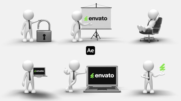 Videohive 3D People Animations 7 Elements template preview