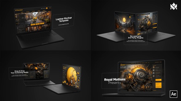 Videohive Black Matte Laptop Product Promo template preview