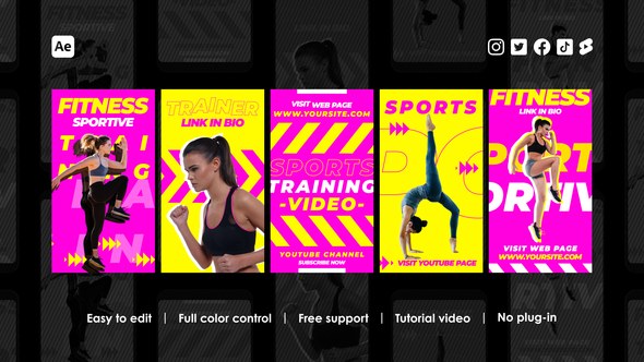 Videohive Fitness Trainer Instagram Stories Product Promo template preview