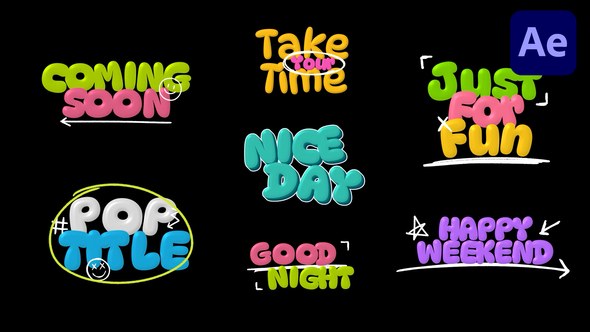 Videohive Pop Titles | AE Elements template preview