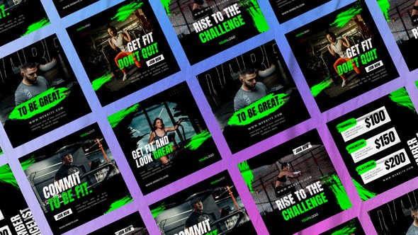 Videohive Corma Gymer Media Posts Product Promo template preview