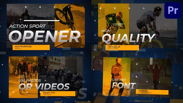 Action Sport Opener | Premiere Pro MOGRT Premiere Pro template preview