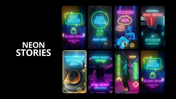 Videohive Neon Stories Product Promo template preview