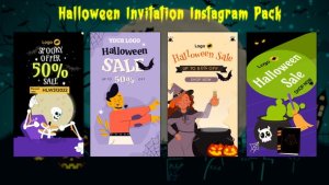 Videohive Halloween Sale Offer Instagram Stories & Posts Video Displays template preview