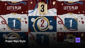 Videohive Countdown - Paper Rips Style After Effects Project Template Elements template preview