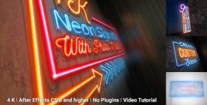 Neon Sign Kit With Photo Motion Video Displays template preview