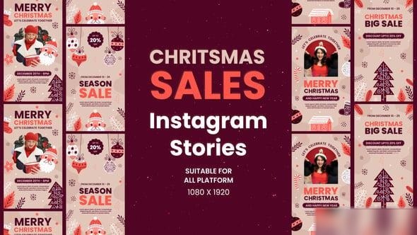 Videohive Christmas Season Sale Instagram Stories Openers template preview