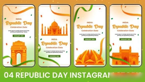 Videohive Indian Republic Day Celebration Instagram Story Elements template preview