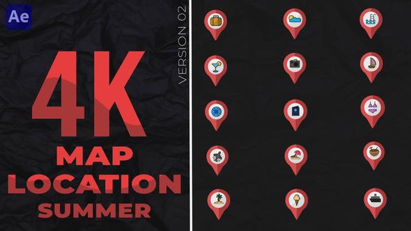Videohive Icon Location summer Pack V.02 Elements template preview