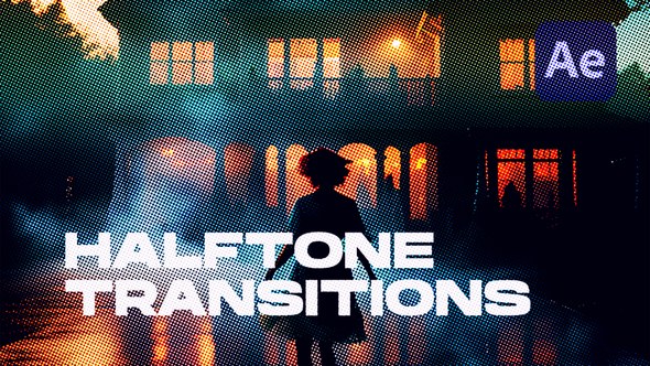Videohive Halftone Dots Transitions Elements template preview