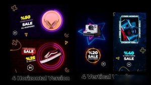 Videohive Neon Big Sale Scenes Openers template preview