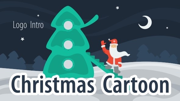 Christmas Cartoon Video Displays template preview