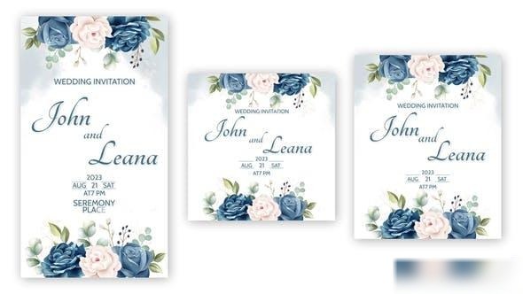 Videohive Wedding Invitation 4 in 1 Instagram Openers template preview