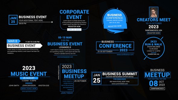 Event Titles Premiere Pro template preview