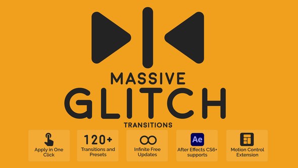 Videohive Massive Glitch Transitions Elements template preview