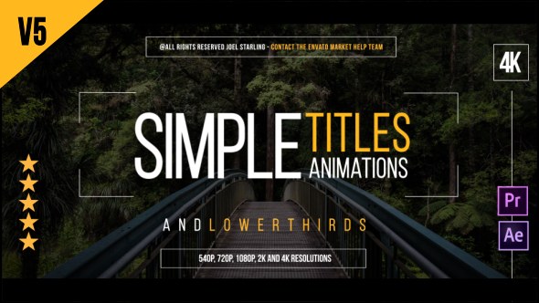 Gold Simple Titles | 4K Video Displays template preview