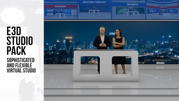 Element 3D Broadcast Studio Pack Video Displays template preview