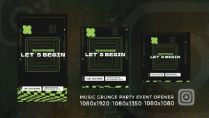 Videohive Vertical Music Grunge Party | Urban Event Club Instagram Opener Openers template preview
