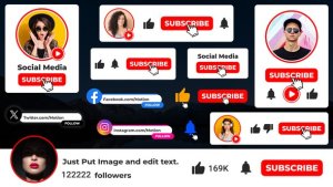 Subscribe Social Media Premiere Pro template preview