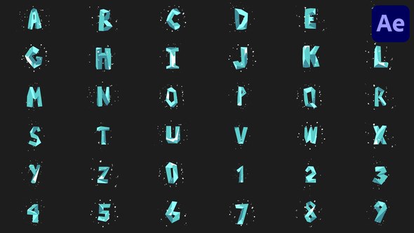 Videohive Christmas Ice Font Alphabet | After Effects Elements template preview