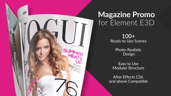 Magazine Promo for Element 3D Video Displays template preview
