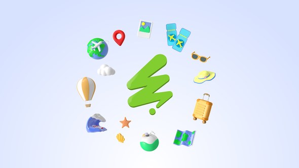 Videohive Travel 3D Logo Logo Stings template preview