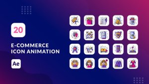 Videohive E-Commerce Animation Icons | After Effects Elements template preview