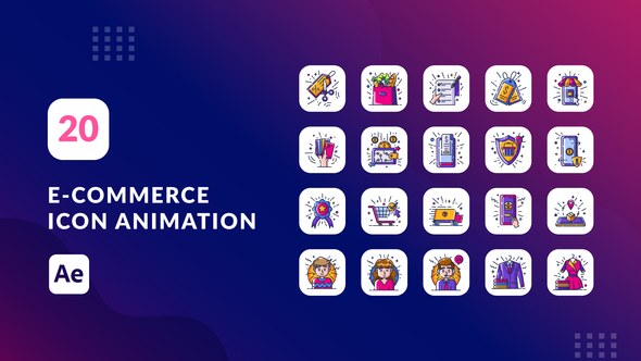 Videohive E-Commerce Animation Icons | After Effects Elements template preview