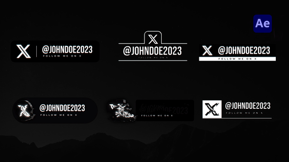 Videohive Social Media X Lowerthirds Titles template preview