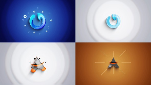 Simple 3D logo reveal Premiere Pro template preview