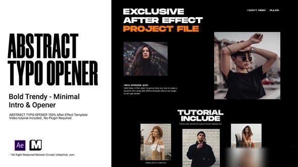 Videohive Abstract Typography Opener Openers template preview