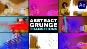 Videohive Abstract Grunge Glitch Seamless Transitions | After Effects Elements template preview
