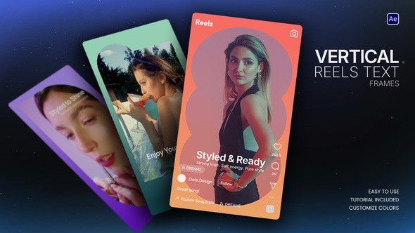 Videohive Vertical Reels Text Frames 61115721 Product Promo template preview