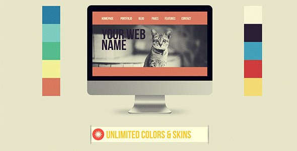 Flat Website Presentation Video Displays template preview