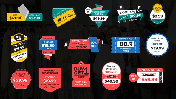 Videohive Special Price Sales Badges Titles template preview