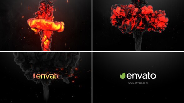 Videohive Fire With Smoke Collision Logo Reveal Logo Stings template preview