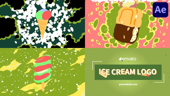Videohive Ice Cream Morphing Logo Opener for After Effects Logo Stings template preview
