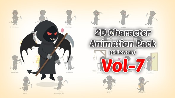 Videohive 2D character Animation Pack Vol 7 (Halloween) Elements template preview