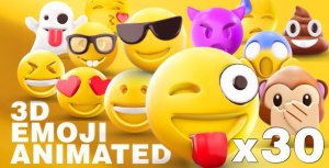 EMOJI 3D animated Video Displays template preview