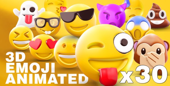 EMOJI 3D animated Video Displays template preview