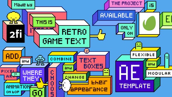 Videohive Retro Game Text Titles template preview