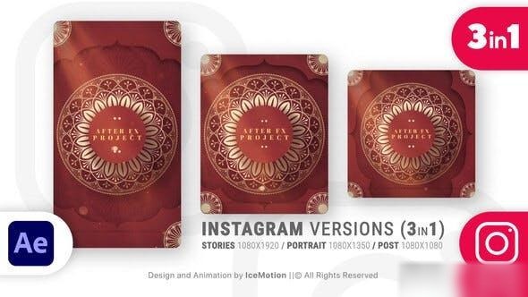 Videohive Instagram Ramadan Intro || Ramadan Opener (3 in 1) (RED) Ramadan template preview