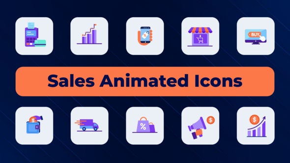 Videohive Sales Animated Icons Elements template preview