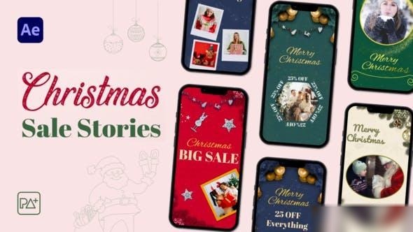Videohive Christmas Sale Stories For After Effects Openers template preview