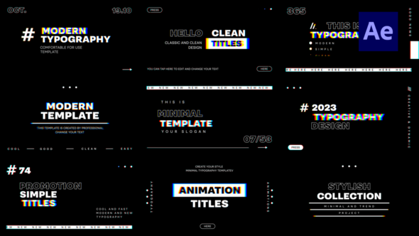 Videohive RGB and Clean Typography Titles Titles template preview