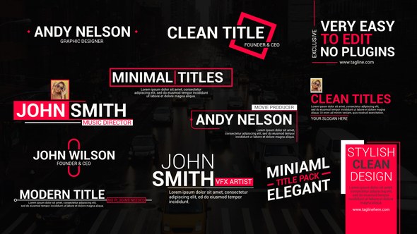 Videohive Clean Title Lower Thirds 39424167 Elements template preview