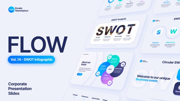 Videohive Flow - SWOT Infographic Scenes Pack Infographics template preview