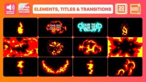 Fire Elements Titles And Transitions | After Effects Video Displays template preview