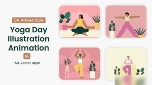 Videohive Yoga Day Illustration Scene 57864570 Elements template preview